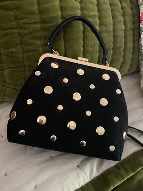 Persaman New York Suede Studded Satchel